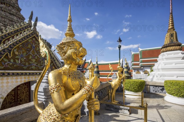 Wat Phra Kaeo, Temple of the Emerald Buddha. Singha Panorn. Bangkok, Thailand, Asia