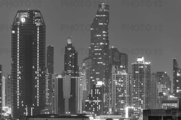 Panorama from Golden Mount, skyline of Bangkok, Thailand, Asia