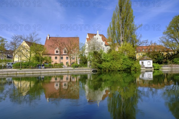 Mitterwöhr, island, on the Isar, Landshut, Lower Bavaria, Bavaria, Germany, Europe