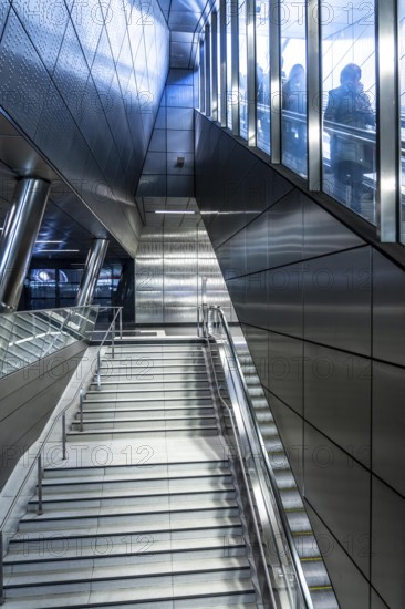 Modern underground station of the Wehrhahn line, Benrather Straße, 6 new stations, opened in 2016,