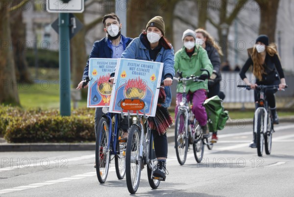 Essen, North Rhine-Westphalia, Germany - Fridays for Future, climate activists demonstrate in times