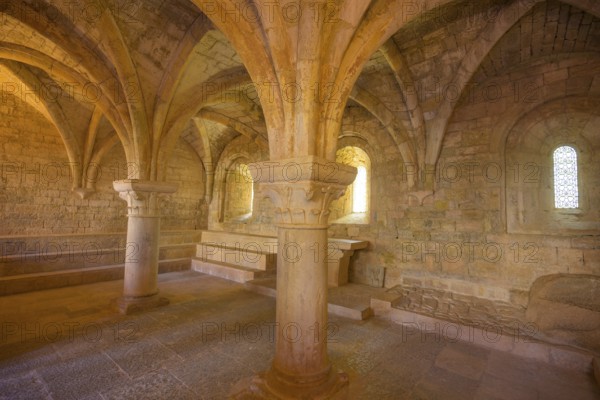 Ribbed vault in the chapter house, Romanesque Cistercian abbey of Le Thoronet, Département Var,