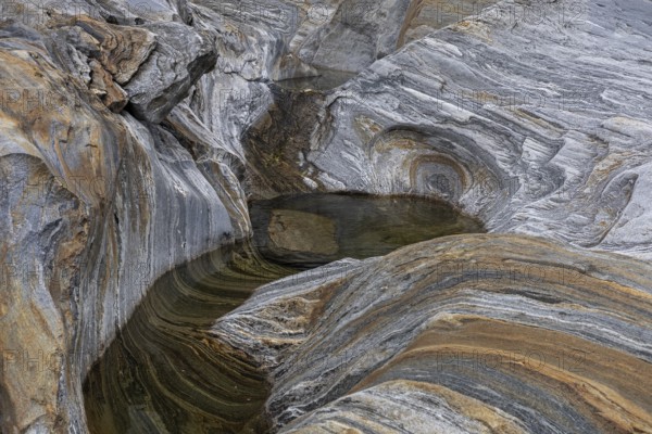 Rocks, rock structures, Verzasca River, near Lavertezzo, Verzasca Valley, Valle Verzasca, Canton