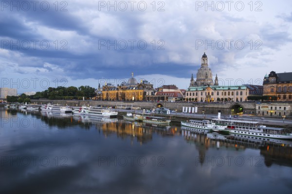 Elbe, paddle steamer, Bruehl's Terrace, Academy of Fine Arts, dome of the Church of Our Lady,