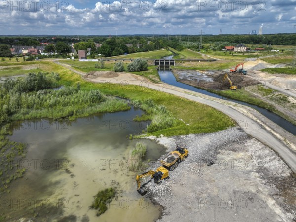 Dortmund / Castrop-Rauxel, North Rhine-Westphalia, Germany, renaturalisation of the Emscher, flood