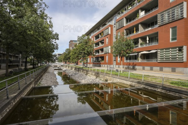 Duisburg, Ruhr area, North Rhine-Westphalia, Germany, sponge city. Climate-resilient city. Modern