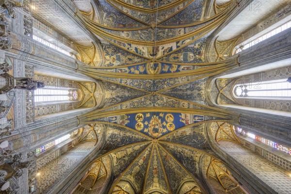 Ceiling fresco in St Cecilia's Cathedral, Albi, Département Tarn, France, Europe