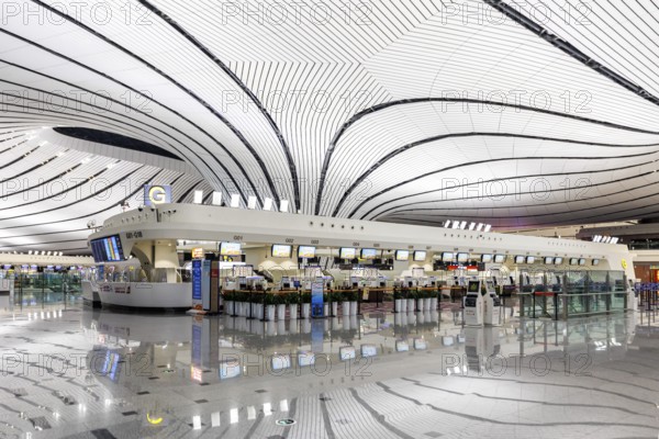 Terminal of the new Beijing Daxing New International Airport (PKX) in Beijing, China, Asia