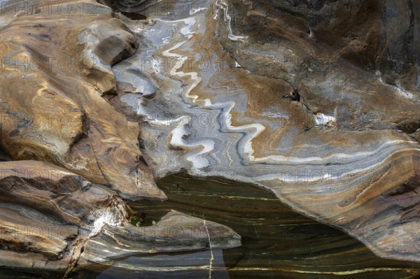 Rocks, rock structures, Verzasca River, near Lavertezzo, Verzasca Valley, Valle Verzasca, Canton