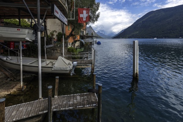 Gandria, Lake Lugano, Lago di Lugano, Canton Ticino, Switzerland, Europe
