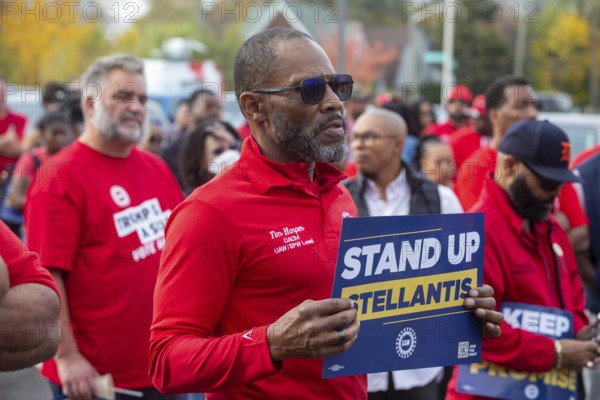 Detroit, Michigan USA, 30 October 2024, Members of United Auto Workers Local 51 rally, demanding