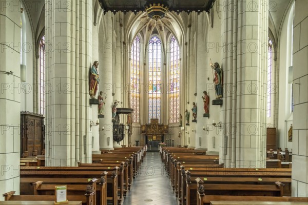 Interior of the Catholic parish church of St Peter and Paul in Straelen, North Rhine-Westphalia,