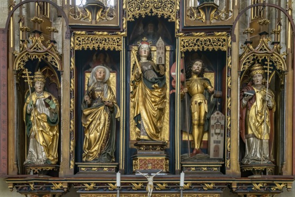 Altar of the Cross in the Catholic parish church of St George, Dinkelsbühl, Middle Franconia,