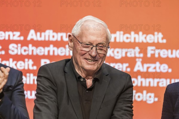 Oskar Lafontaine, portrait. Election event of the Alliance Sahra Wagenknecht party for the 2025