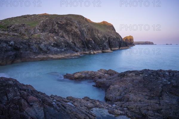 Kynance Cove in the evening. Sunset. Long exposure. Kynance Cove, Lizard Peninsula, Cornwall,