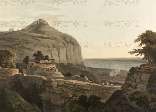 Northwest view of Rotas Ghur, Bahar, India, ca 1880, digitally enhanced reproduction of a 19th