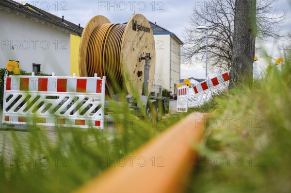 Rheinbach, North Rhine-Westphalia, Germany - Internet broadband expansion, construction site for