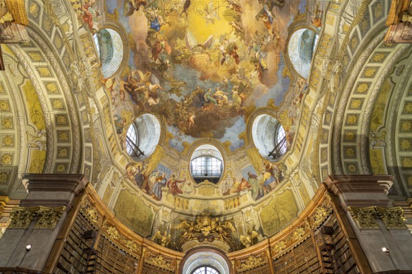 Ceiling frescoes in the State Hall of the Austrian National Library in Vienna, Austria, Europe