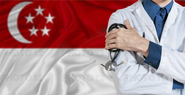 Doctor with stethoscope on Kazakhstan flag. Doctor holding stethoscope on Kazakhstan flag