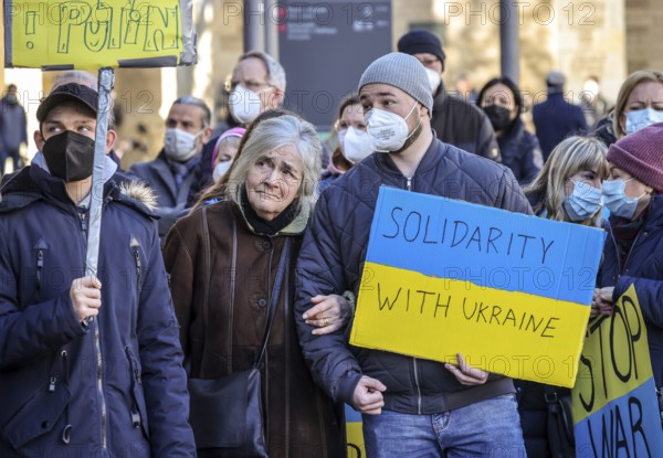 Wesel, North Rhine-Westphalia, Germany, Demonstration against Putin's war in Ukraine. Peace