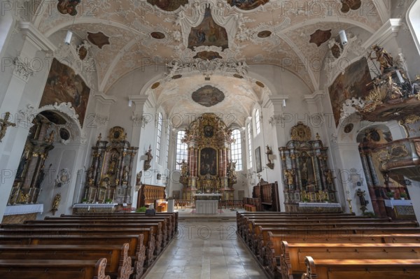 Interior of the parish church of St. John the Baptist, built in 1475 as a Gothic church,