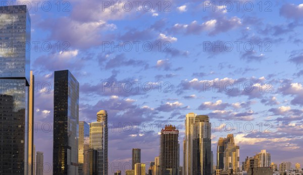 Israel, Tel Aviv financial business district skyline with shopping malls and high tech offices,