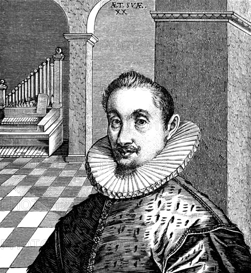 Musician and composer Hans Leo or Johann Leonhard Hassler (1564-1612), follower of the Venetian
