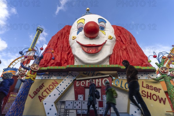 Giant clown in the Prater, the Wurstelprater in Vienna, Austria, Europe