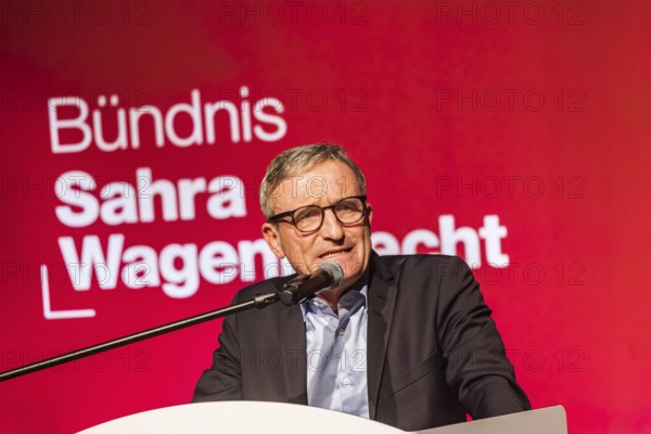 Thomas Geisel, MEP, portrait. Election event of the Alliance Sahra Wagenknecht party for the 2025