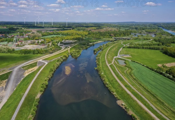 Haltern-Marl, North Rhine-Westphalia, Germany, Lippe, Flood protection in the