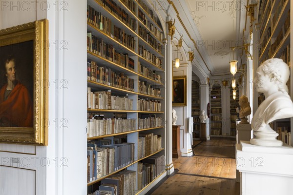 Central Rococo Hall of the Duchess Anna Amalia Library in Weimar, Thuringia, Germany, Europe