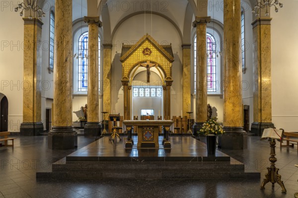 Interior of the Catholic Church of St Dionysius, Krefeld, North Rhine-Westphalia, Germany, Europe