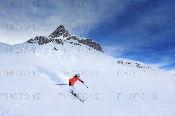 Ski slopes in the Lech Zürs ski area near Lech, Austria, Europe