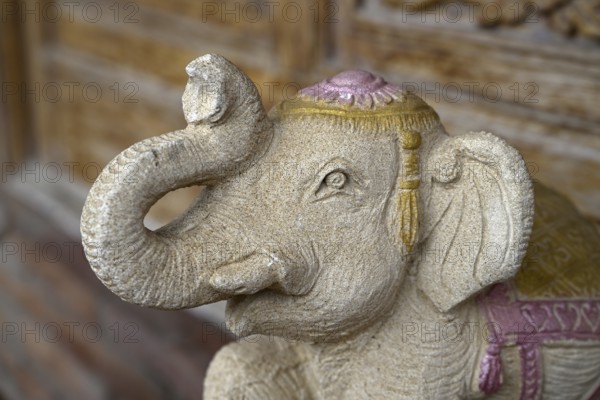 Elephant statue in Wat Yai Chai Mongkhon, Buddhist temple, Ayutthaya, Ayutthaya province, Thailand,