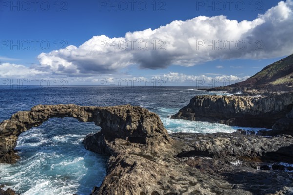 The Charco Manso rock arch, El Hierro, Canary Islands, Spain, Europe
