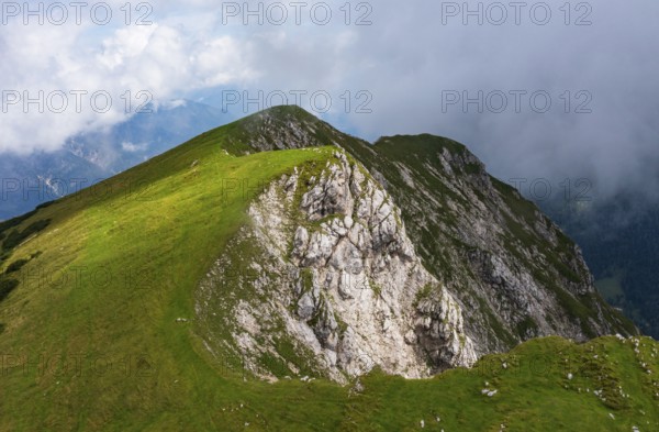 Drone image, view from the Gamsfeld into the Osterhorn group, Russbach, Salzkammergut, Salzburg