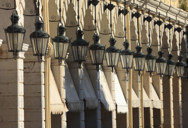 The arcades of Liston, built by the French, old town of Corfu, Ionian Islands, Greece, Europe