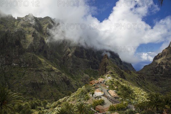 Masca mountain village, Masca Gorge, Barranco de Masca, Teno Mountains, Tenerife, Canary Islands,