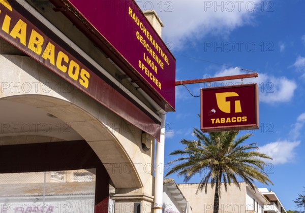 Tabacos shop, pre-season in Cala Rajada, Balearic Islands, Majorca, Spain, Europe