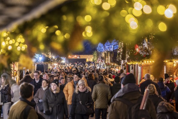 Stuttgart Christmas market at the blue hour. The traditional event attracts more than three and a