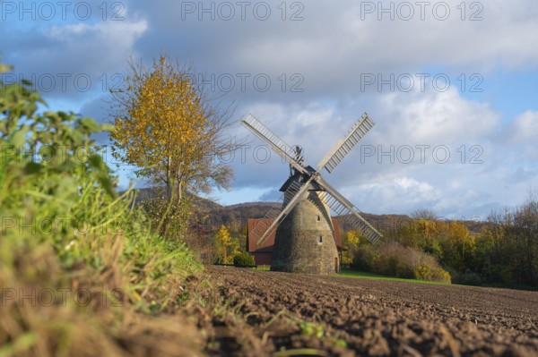 View of the Eisbergen windmill or Röckemann's Mühle, Porta Westfalica, KKreis Minden Lübbecke,