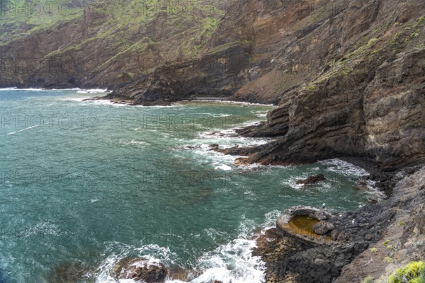 Coast at the Muelle de San Lorenzo near Hermigua, La Gomera, Canary Islands, Spain, Europe