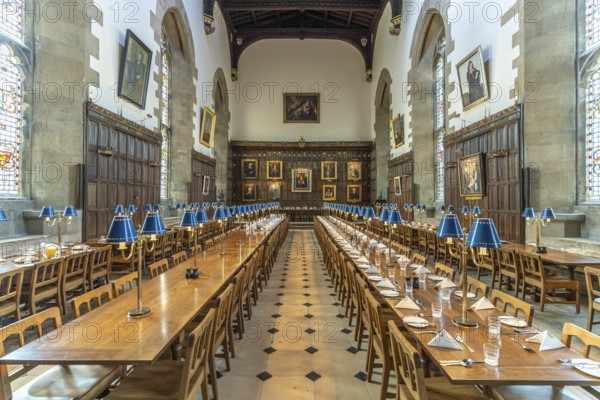 Medieval dining room of the New College of the University of Oxford, Oxfordshire, England, Great