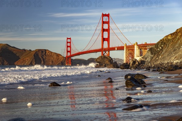 The Golden Gate Bridge and Marshall Beach in San Francisco, California, United States of America,