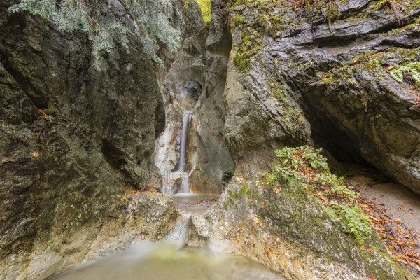 Heckenbach waterfall, The dripping eye of nature, Kochel am See, Bavaria, Germany, Europe