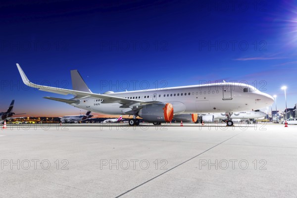 An Airbus A320neo ACJ aircraft of DC Aviation with the registration D-ALFU at the airport in