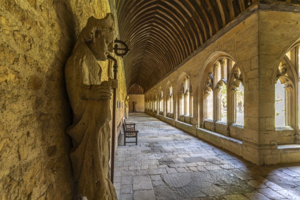 The cloisters of New College, University of Oxford, Oxfordshire, England, Great Britain