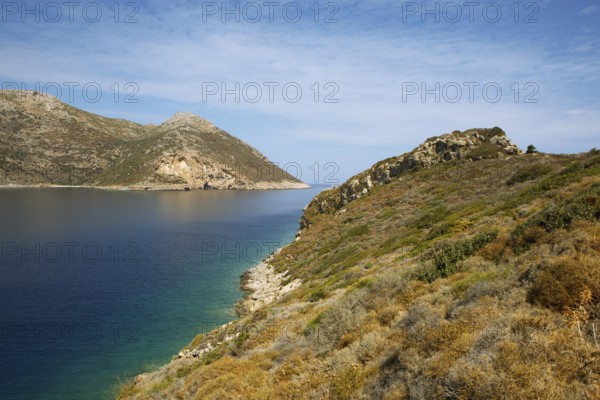 Coast of the Mani on the Laconian Gulf near Porto Kagio, Laconia, Peloponnese, Greece, Europe
