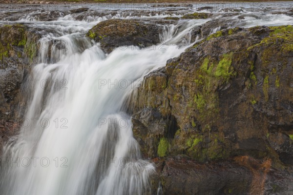 The Kolufossar waterfalls of the river Vididalsa consists of 3 falls the upper fall Efrifoss, in
