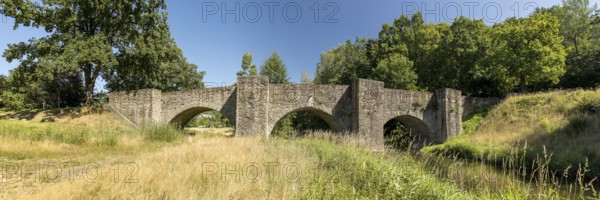 Historic old bridge over the Freiberger Mulde in Halsbrücke, Saxony, Germany, Europe